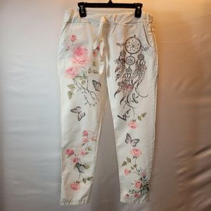 New Collection Floral Pants with Dream Catcher Graphic One Size Fits Most 👌
